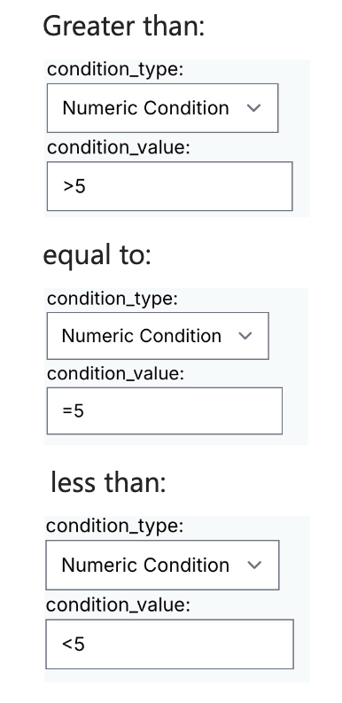 Filter Component Conditions