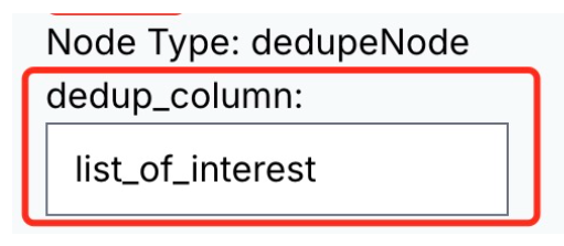 Dedup Component Configuration